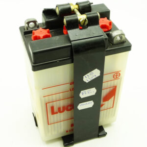 Royal Enfield battery tray c.w. Lucas battery B38-6A (opn 110164)