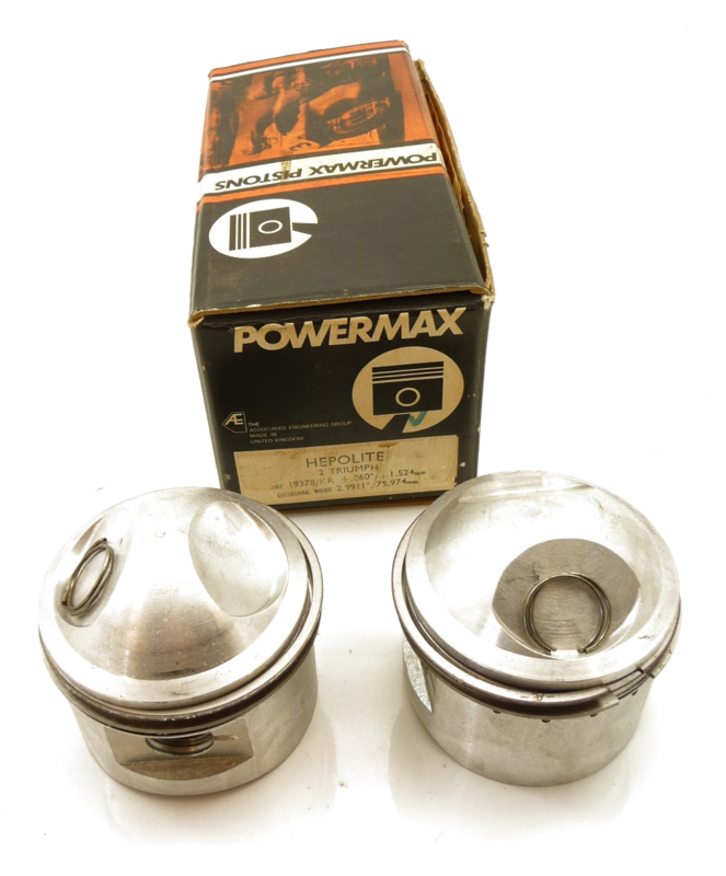 Genuine NOS Triumph Bonneville T140 Pistons (Stainless Steel) - GB Part 99-2765