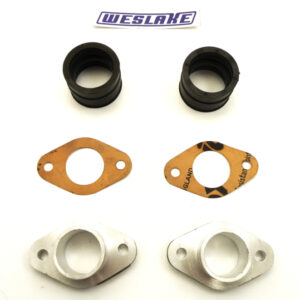 Weslake 500-950cc Twins Pair of inlet manifolds + rubber adaptors (W190)