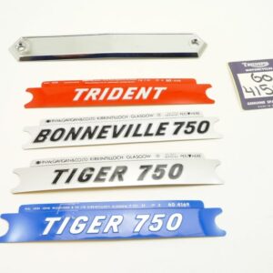Triumph chrome name plate c/w badge (60-4150)