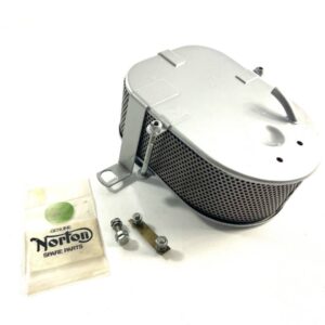 Norton Commando 750-850 air filter assy silver cplt. 06-3813 / 06-4894 / 06-0673 etc.