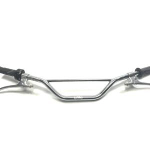 Classic motocross handlebars set cplt steel chrome-plated c.w. Amal levers + QA twistgrip + 3x Venhill cables